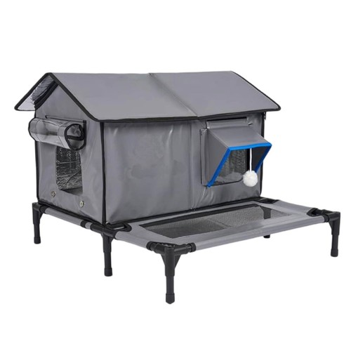 Raised cat house with - cat, peaked
