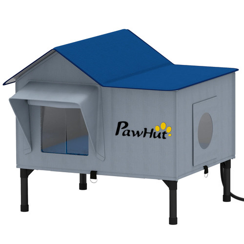 Heated outdoor cat house 34w - heated,