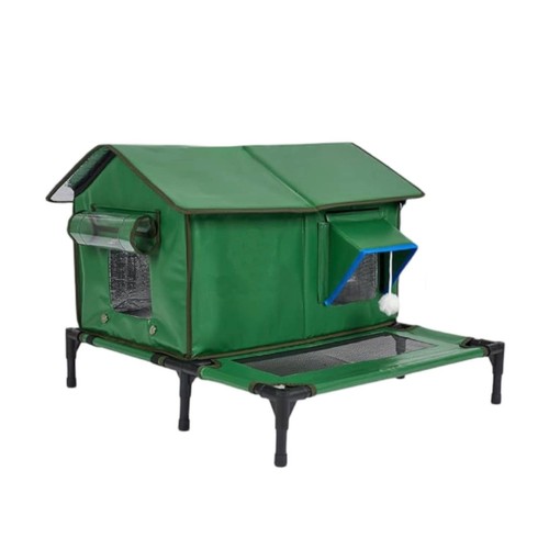 Raised cat house with - cat,